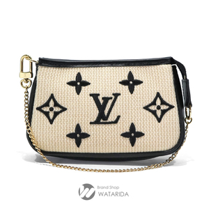 ルイヴィトン Louis Vuitton ポーチ ミニ ポシェット アクセソワール M82472 ナチュラル コットン ノワール 箱・保存袋付 未使用品