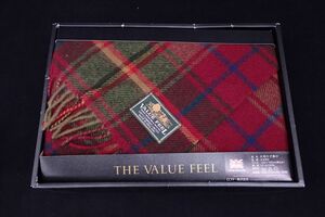 ◆マフラー02 未使用 THE VALLIE FEEL 英国製 大判ひざ掛け ウール100％ 120×165◆ロフテー株式会社/消費税0円