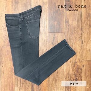 rag＆bone/33インチ/デニムパンツ M1215K510 伸縮性◎ ウォッシュ テーパード アメリカ製 新品/グレー/jc187/