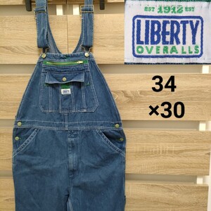 LIBERTY（リバティ）デニムオーバーオール 34×30 美品（82）サロペット ■80