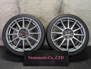 [I2508]STi 18インチ ホイール 225/40R18 2023年製 DUNLOP DIREZZA 7.5J ET55 5H PCD100 BP5 レガシィ 後期 2.0GT 2本のみ 個人宅不可