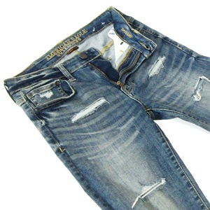 AMERICANEAGLEアメリカンイーグルSUPER SKINNY▼クラッシュ加工▼28インチ▼ウエスト約76cm