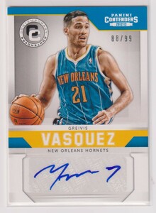 NBA GREIVIS VASQUEZ AUTO 2012-13 PANINI CONTENDERS Contemporary Autograph Signature /99 枚限定 グレイビス・バスケス 直筆 サイン