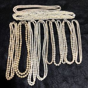 1円 全て アコヤ真珠 ネックレス パール pearl jewelry 925 silver necklace accessory 真珠 あこや アクセサリー シルバー 冠婚葬祭 610g