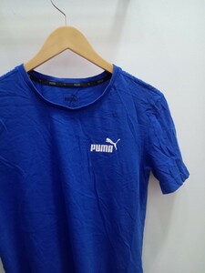 ★E072 PUMA 半袖Tシャツ スポーツブランドＴシャツ サイズ レディースS 青系 