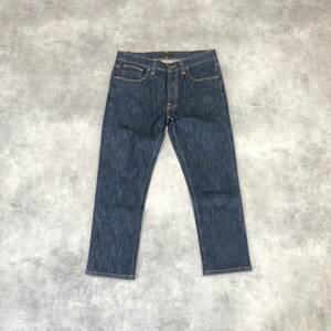 GQ100◇Nudie Jeans : DEAN LEAN DRY IRON ストレッチデニム◇34◇インディゴブルー ヌーディージーンズ