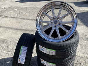 【限定特価】WORKグノーシスAE201 マットシルバー 21インチ9.5J 5H114.3 245/35R21 タイヤホイール4本 30系アルファード/ヴェルファイア