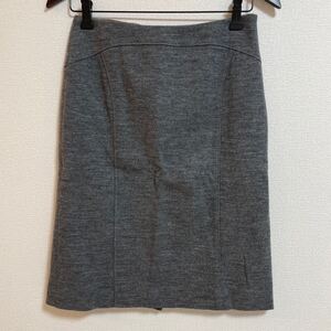 CK カルバンクライン スカート 4 W62-66 タイト 膝丈 人気 ビジネス 美品 Calvin Klein レディース M-L相当 グレー 灰色