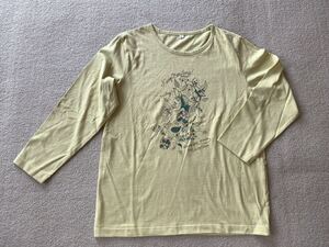 未使用 長袖Tシャツ　レモンカーキ　L コットン100%