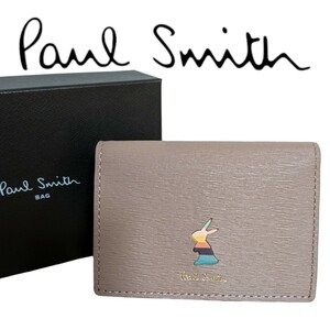 新品 ポールスミス Paul Smith 三つ折り財布 マーケトリーバニー ラビット ウサギ バニー トープ レディース 婦人 ミニ財布