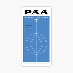 レトロステッカー　Vintage Pan Am 1957 System Timetable Cover