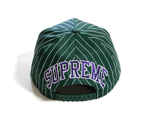 希少★新品本物【GREEN】★Pinstripe Back Arc 5Panel ピンストライプバックアーチ 正規店購入 Supreme 2012A/W