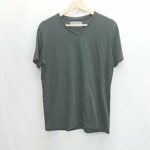 ◇ wjk ダヴルジェイケイ Vネック シンプル 無地 カジュアル 半袖 Tシャツ サイズL ブラック メンズ E