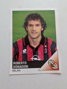 イタリア セリエA ACミラン ロベルト　ドナドーニ 元イタリア代表 ROBERTO DONADONI 1995-1996CALCIATORI 166　ステッカーシール