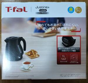 【新品未開封品】T-fal ティファール 電気ケトル 転倒お湯もれロック ジャスティン プラス ロック ブラック 1.0L【KO4428JP】