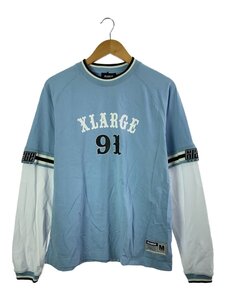 X-LARGE◆X-LARGE/長袖Tシャツ/M/コットン/ブルー/プリント/レイヤード//