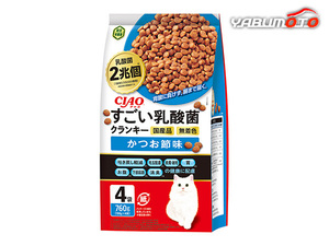 CIAO すごい乳酸菌クランキー かつお節味 760g (190g×4袋) お腹の健康に乳酸菌