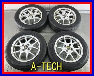 ■中古タイヤホイール■ A-TECH SCHNEIDER STAG 15インチ 5.5J +50 4H 100 YOKOHAMA BluEarth 185/65R15 88S 夏 S 激安 送料無料 K262