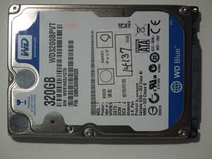 WD Blue　WD3200BPVT　320GB　2.5インチHDD　SATA