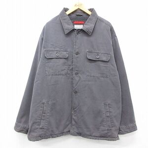 XL/古着 オールドネイビー OLD NAVY 長袖 ジャケット メンズ 00s 大きいサイズ コットン グレー 内側フリース 25jan22 中古 アウター ジャ