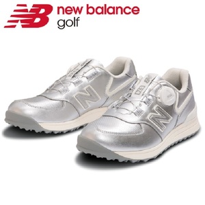 ★激安新品★ レディース ニューバランス 2022 WGBS574 シルバー 23.5cm ゴルフシューズ NEW BALANCE