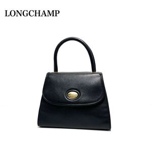 ☆良品☆ LONGCHAMP ロンシャン/ヴィンテージ/ ゴールド金具/シリュリンクレザー シボ革/ ハンドバッグ