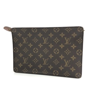 【ITYAWTS9CMYO】LOUIS VUITTON ルイヴィトン ポシェットオム モノグラム セカンドバッグ クラッチバッグ PVC レザー 茶 M51795 鞄 カバン