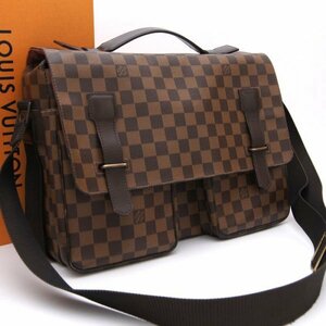 【美品】 ルイヴィトン Louis Vuitton ダミエ ブロードウェイ エベヌ ショルダーバッグ メッセンジャー メンズ 定価約14万 B0268