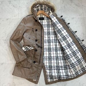 希少LLサイズ！ バーバリーブラックレーベル BURBERRY BLACK LABEL モッズコート ミリタリージャケット XLサイズ ノバチェック ファー着脱