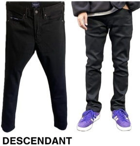 定価26,400円 DESCENDANTディセンダントDIN-4 DENIM TROUSERS SKINNY (BLACK)wtaps neiborhood