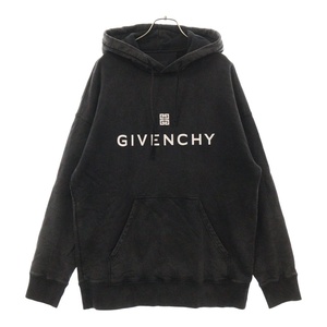 GIVENCHY ジバンシィ ロゴプリント スリムフィット スウェット プルオーバー パーカー フーディ ブラック BMJ0HC3Y7N