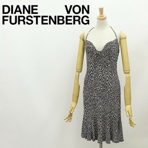 ◆DIANE von FURSTENBERG ダイアンフォンファステンバーグ CELINE シルクジャージー 総柄 ホルターネック ワンピース 2