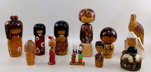 こけし 置物 土産 大量 まとめて 11体 日本 人形 工芸 伝統 工芸 オブジェ コレクション 趣味 当時物 レトロ
