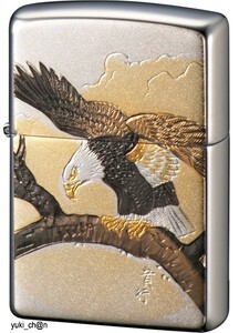 ZIPPO ジッポー 和風デザイン ライター シルバー 電鋳板 鷹 タカ 和柄 高さ55mm×幅35mm×奥行き12mm