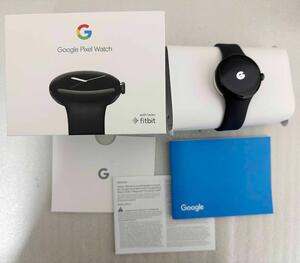 美品 ★ Google Pixel Watch グーグル ピクセルウォッチ GA03119-TW Wi-Fi マットブラック バンド付き 腕時計 スマート ウォッチ 2023年製