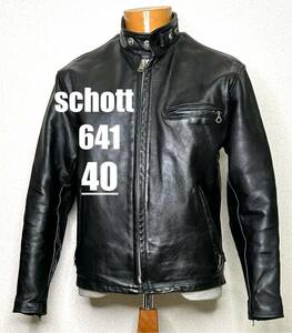 ③schott【40】 641 米国製シングルライダース◇牛革ジャン ハーレーgpz★匿名配送★kawasaki