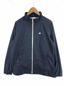 adidas アディダス 裏起毛 ワンポイント スタンドカラー ジャケット sizeOT/紺 ◇■ ☆ eaa9 ☆ eab5