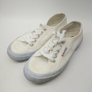 ◇ SUPERGA スペルガ ボックスレザー ラグジュアリー スニーカー サイズ36 ホワイト レディース E