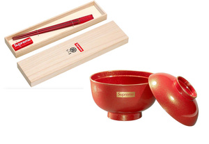 【国内正規新品】23FW Supreme 箸 おわん セット　Chopstick Set Red 　Zoni Glitter Bowl