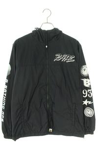 アベイシングエイプ A BATHING APE 001LJF801006X サイズ:S ロゴプリントナイロンジップアップブルゾン 中古 HJ12