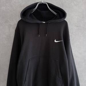 90s OLD NIKE Small Swoosh スウェットパーカー Mサイズ ブラック unisex ヴィンテージ レディース ナイキ