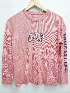 ◇ GAP ギャップ ロゴ入り ワッペン 長袖 Tシャツ カットソー サイズXXS レッド系 レディース P