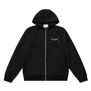 Maison Margiela MM6 メゾンマルジェラ パーカー ジップアップ フーディー スウェット ロゴ ブラック ロゴ logo 希少 中古 Lサイズ N1