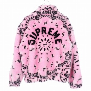 シュプリーム SUPREME 21SS Bandana Faux Fur Bomber Jacket バンダナ柄 ファー ボンバージャケット L ピンク メンズ