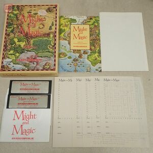 1円〜 Apple II 5インチFD Might and Magic Book One マイトアンドマジック ブック1 M&M New World Computing 箱説マップ付【20