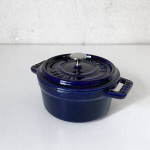 ◎ ストウブ STAUB ピコ・ココット ラウンド グランブルー 10cm 鋳物 フランス 定価￥15,400-