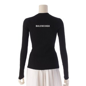 【バレンシアガ】Balenciaga　バックロゴ 長袖 ニット セーター トップス 529239 ブラック 36 【中古】【正規品保証】207018