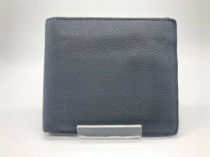 ■【YS-1】 コールハーン Cole Haan 2つ折り 財布 ■ 本革 レザー グレー系 小銭入れ有り 縦10.5cm×横12cm 【同梱可能商品】K■