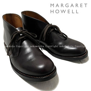 美品 マーガレットハウエル カーフレザー チャッカ ブーツ 5 ブラウン CALF LEATHER CHUKKA BOOT レディース MARGARET HOWELL