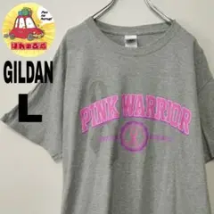 usa古着　GILDAN Tシャツ　半袖　グレー　L PINKWARRIOR